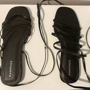 Rampage Lace Up Black Sandals